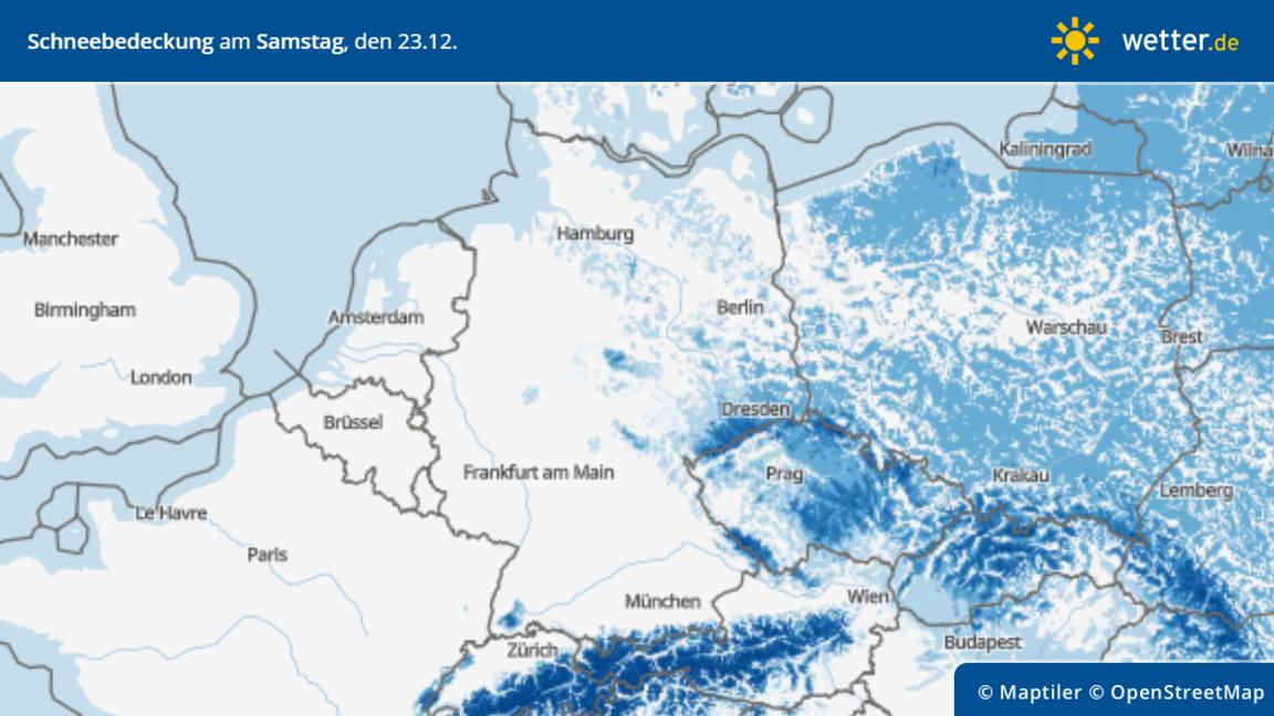 Winter und Schnee an Weihnachten erst über 50 Zentimeter, dann