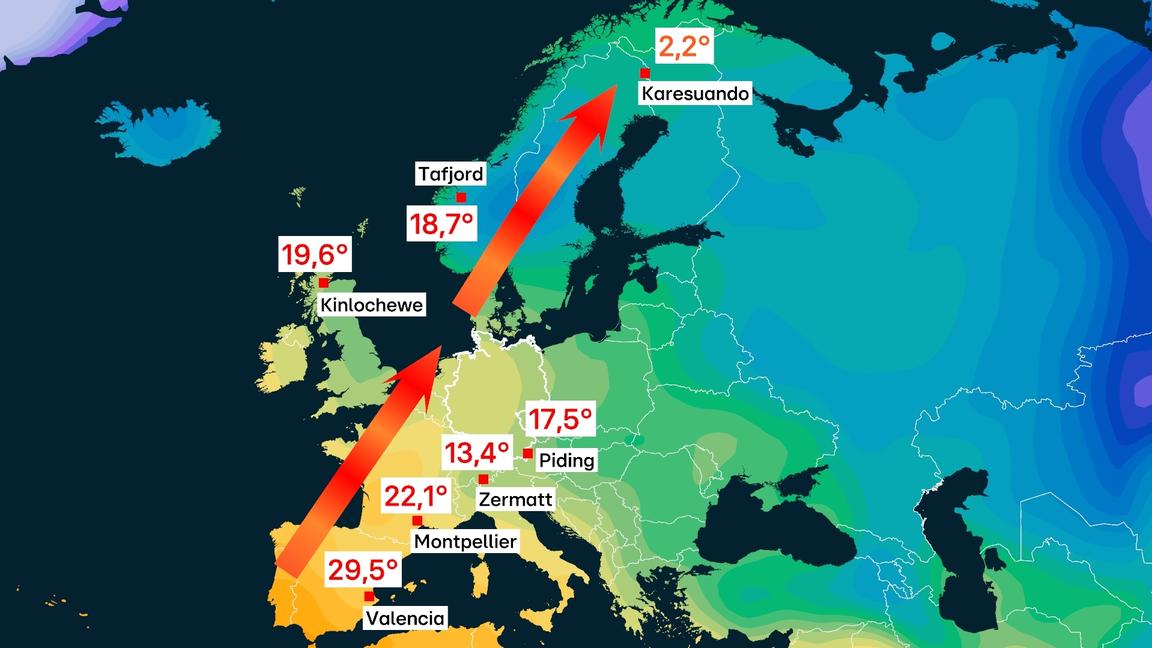 Extremwetter in Europa lässt Rekorde fallen Sommer und Frühling, wo