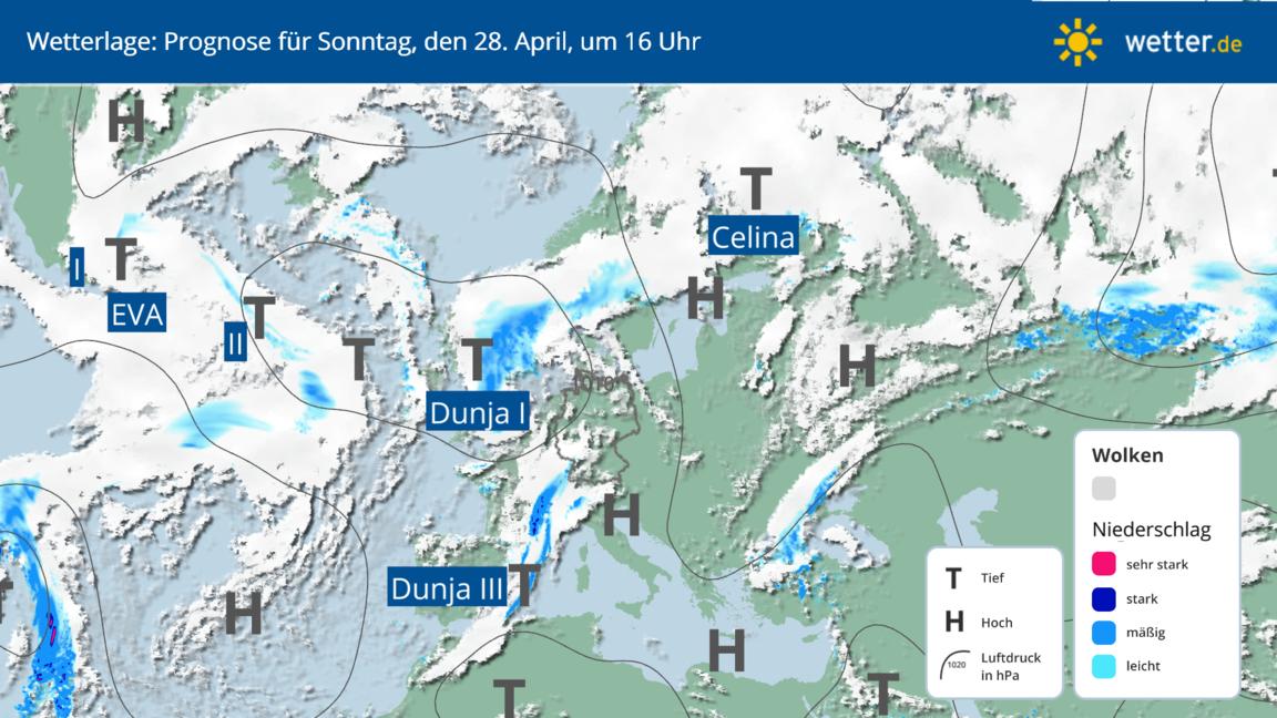 Wetterlage in Deutschland am 28. April.