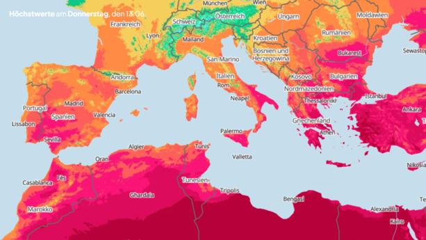 Von Afrika bis Griechenland und in die Türkei gibt es aktuell eine extreme Hitzewelle mit teils über 40 Grad.