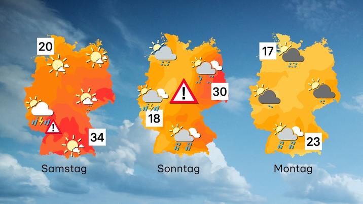 7-Tage-Wettertrend: Erst Sommer-Gewitter mit Unwettergefahr, danach Absturz  auf kühle Temperaturen | wetter.de