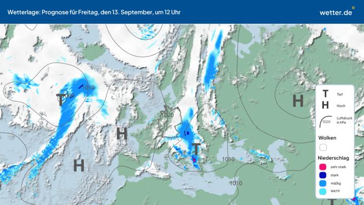 Počasí v pátek podle ECMWF 