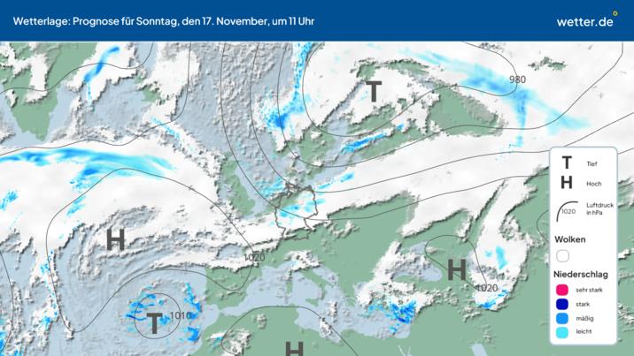 Die Wetterlage am Sonntag