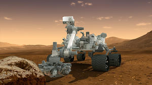 HANDOUT - «Curiosity» landete erfolgreich auf dem Mars, schickt massenhaft wissenschaftliches Datenmaterial und polierte auch noch das Image der Behörde Nasa auf. Genau ein Jahr rollt der Rover nun - und ein Ende ist noch lange nicht abzusehen. Foto: NASA/JPL-Caltech (zu dpa-Korr-Bericht vom 05.08.2013) - NO ARCHIVING, EDITORIAL USE ONLY - +++(c) dpa - Bildfunk+++