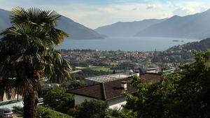 View on the lake "Lago Maggiore" and the town of Ascona in Switzerland, 03 June 2008. Photo: Oliver Berg dpa +++(c) dpa - Bildfunk+++