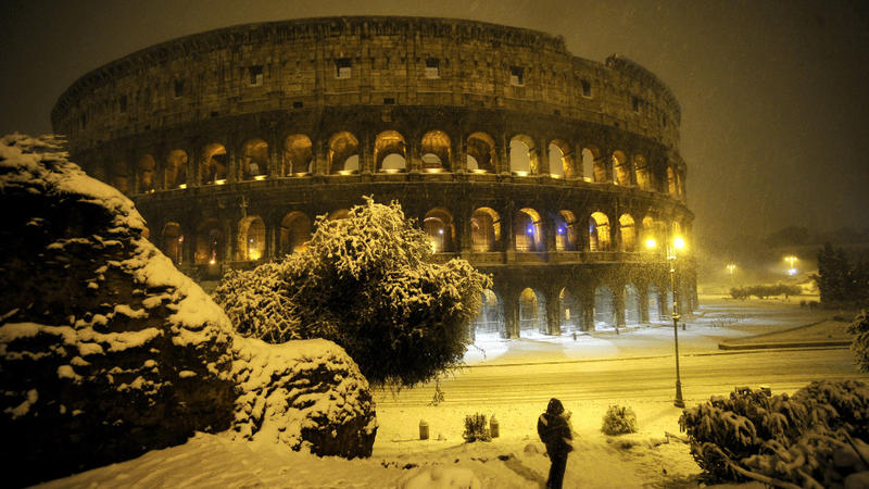 Rom im Schnee