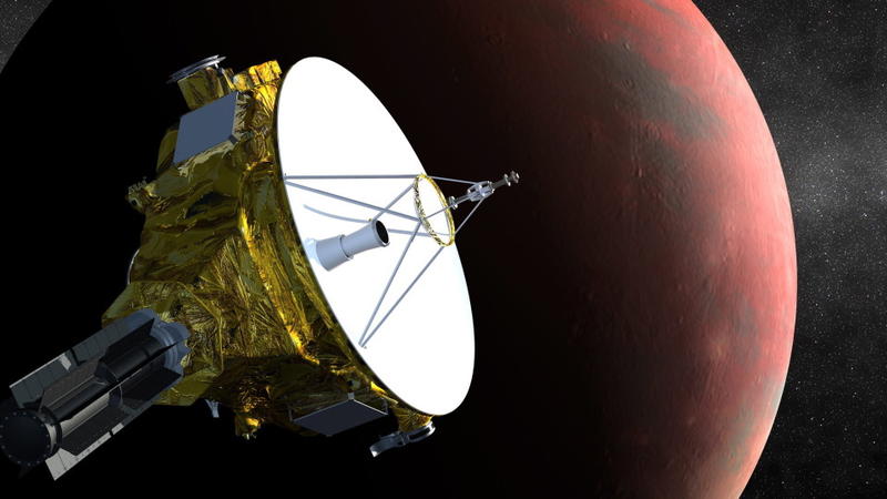 FILE - epa04519708 An undated artist's concept made available by NASA and the Johns Hopkins University Applied Physics Laboratory/Southwest Research Institute (JHUAPL/SwRI) on 08 December 2014 shows the New Horizons spacecraft as it approaches Pluto 