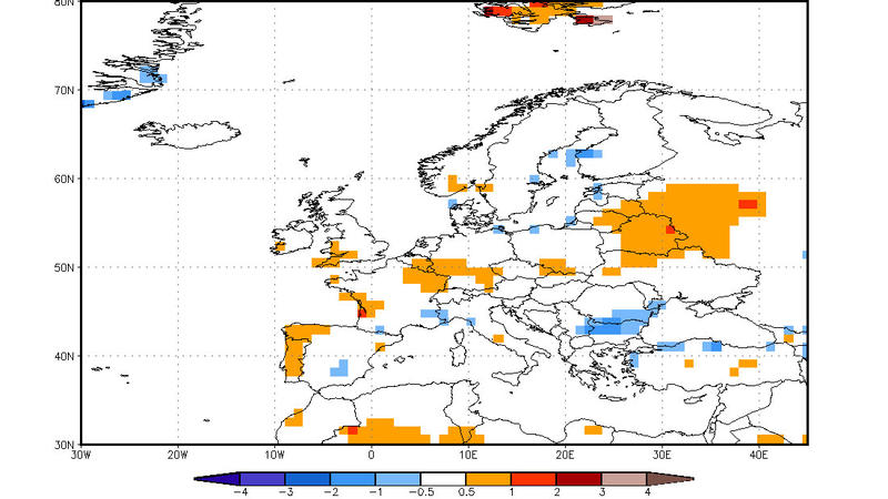 Die NOAA-Temperaturprognose vom 15.05.2017 für den Juli in Europa