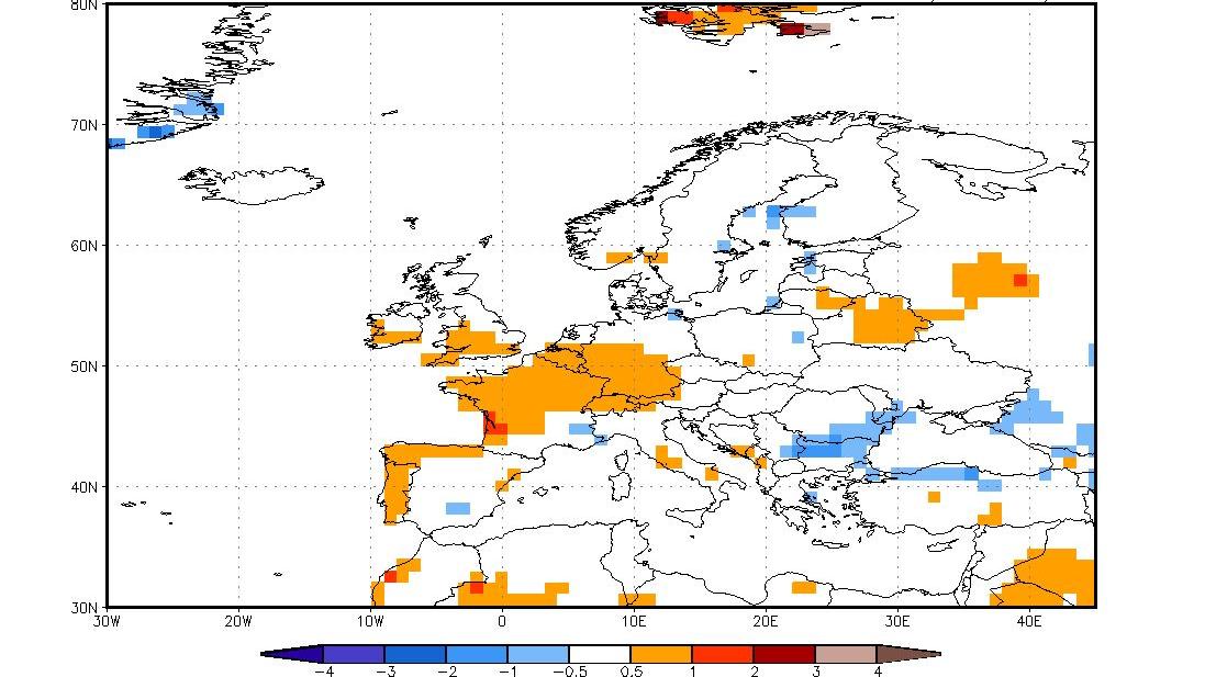 Die NOAA-Temperaturprognose vom 22.05.2017 für den Juli in Europa