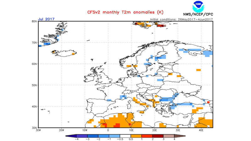 NOAA-Temperaturprognose für Juli vom 06.06. 2017
