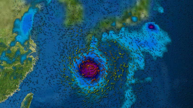 Taifun 'Noru' in der Animation von Meteoearth.com