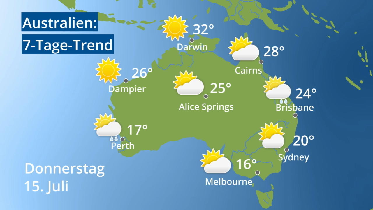 Australien Wie Wird Das Wetter Video 7 Tage Trend Sydney Melbourne Perth Video Wetter De