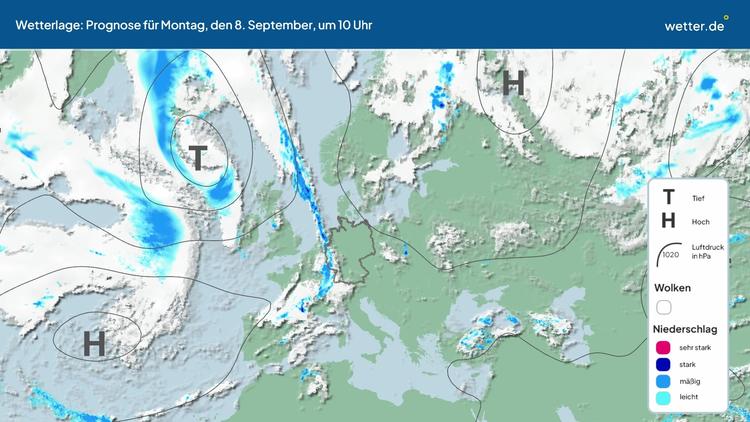 Die Wetterlage der kommenden 5 Tage