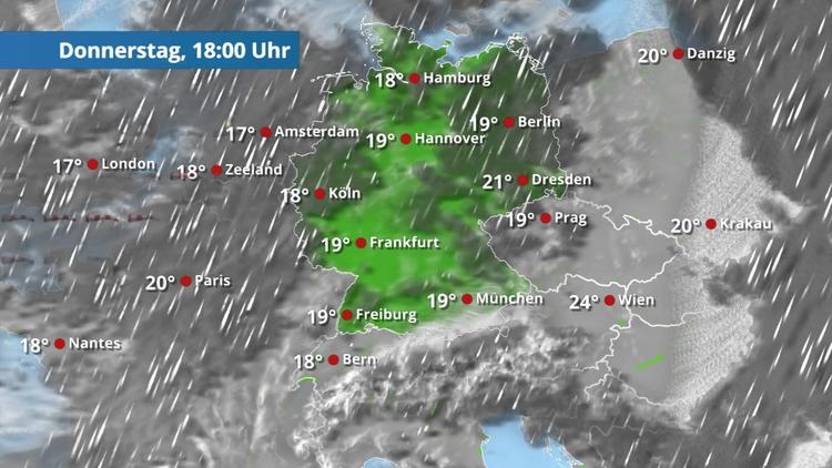 Schauer ziehen einmal über das Land