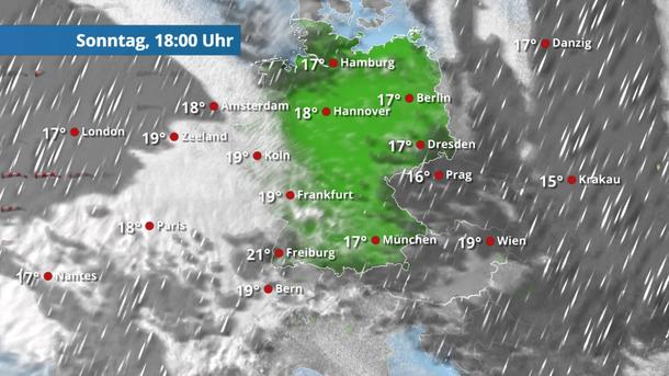 Ziemlich viele Regenwolken unterwegs