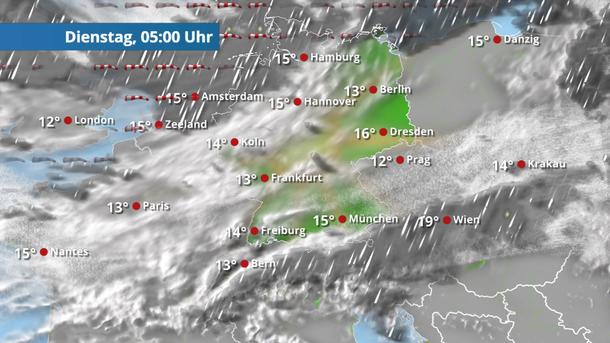 Von Nordwesten kommen Sturm und Regen