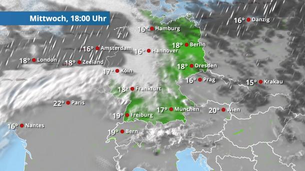 Regen und Wolken im Norden