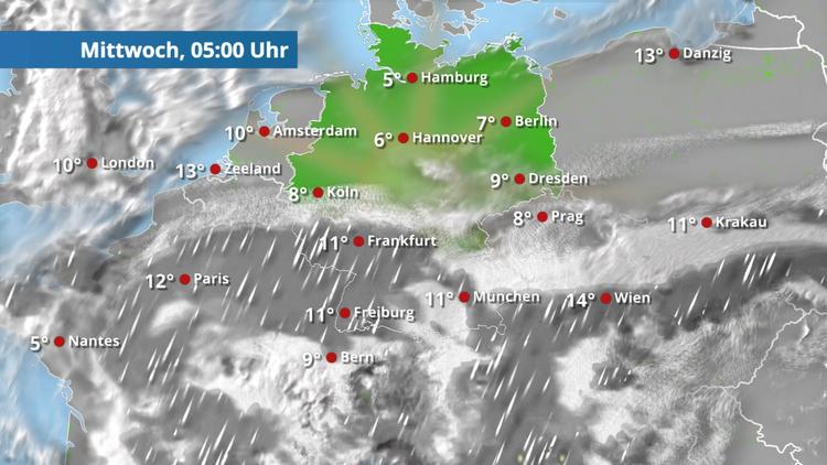 Regen breitet sich im Südwesten aus