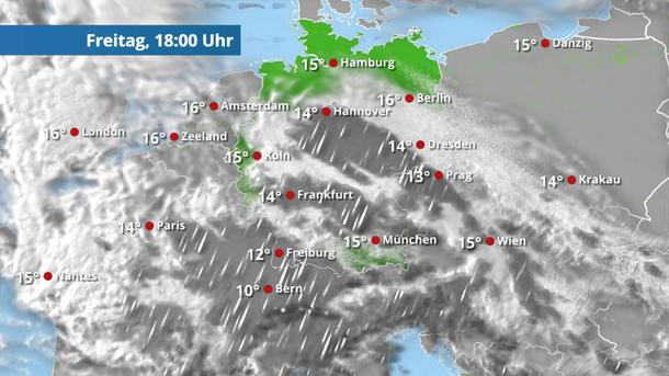 Regen im Südosten bis zur Mitte