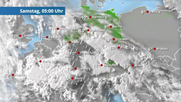 Teils Regen und Gewitter