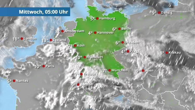 Regen und sogar Schnee im Süden