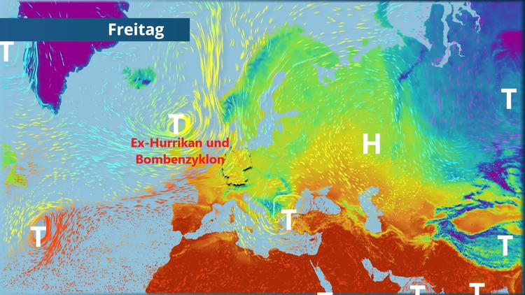 Hier stürmt ein Ex-Hurrikan auf Europa zu