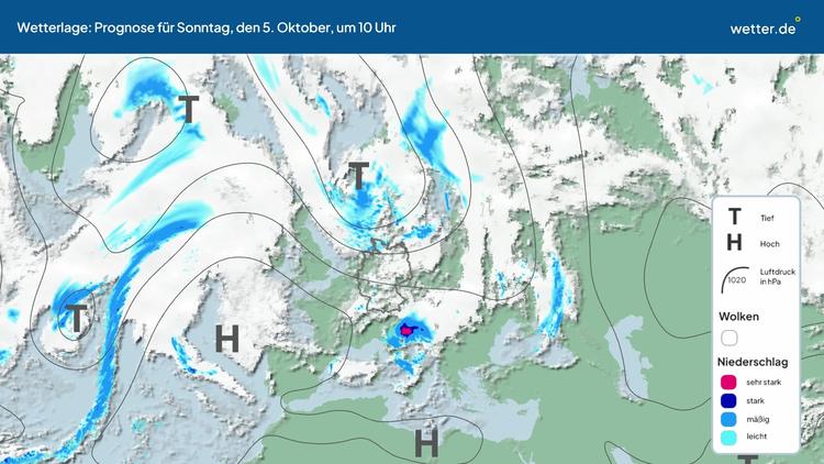 Die Wetterlage der kommenden 5 Tage