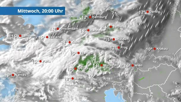 Vielfach grau und teilweise nass