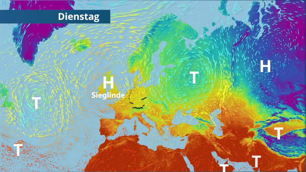 Hoch Sieglinde weicht nicht von der Stelle - Wetter bleibt, wie es ist