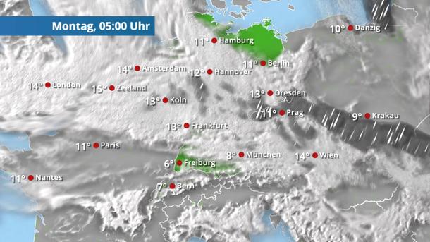 Grau mit Niesel und Sprühregen