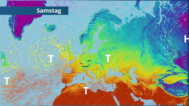 Am Wochenende von Tiefs umzingelt