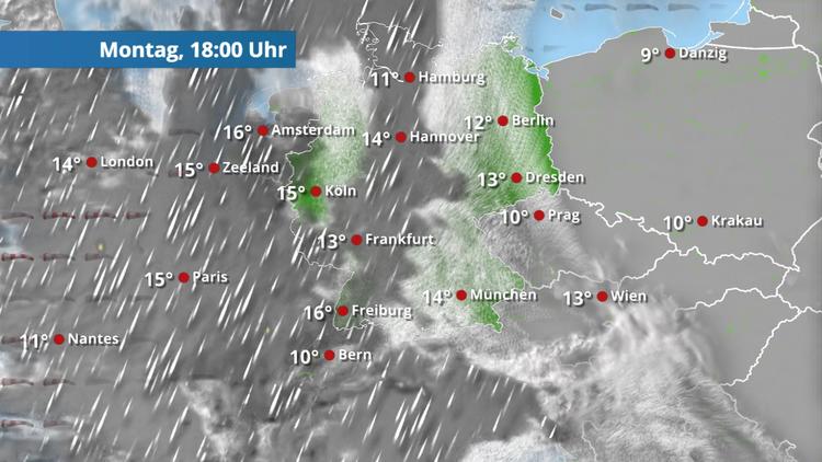 Regenfront zieht über den Westen