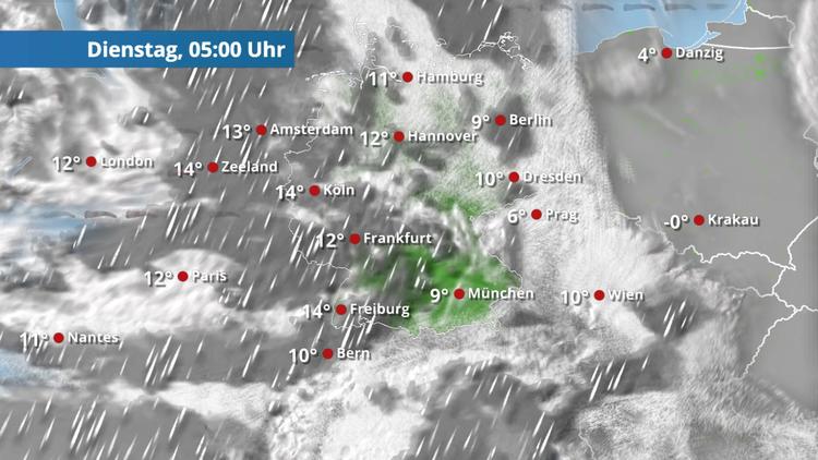 Meist nur kurze Regenpausen