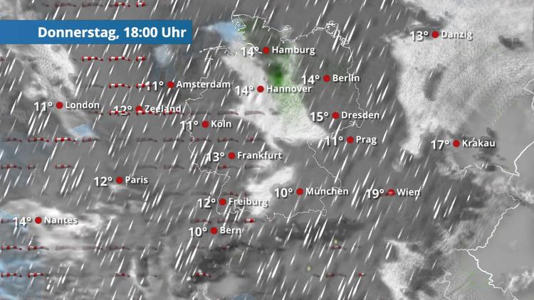 Sturm und Regen vor allem im Westen