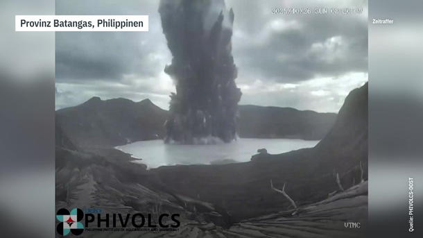 Philippinen: Zeitraffer zeigt heftigen Ausbruch des Vulkans "Taal"