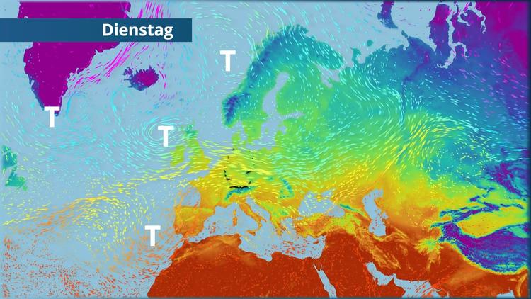 Umzingelt von Tiefs wird es schrittweise milder