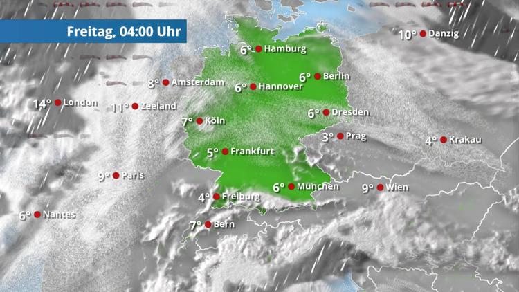 Regenpause und teils klarer Himmel