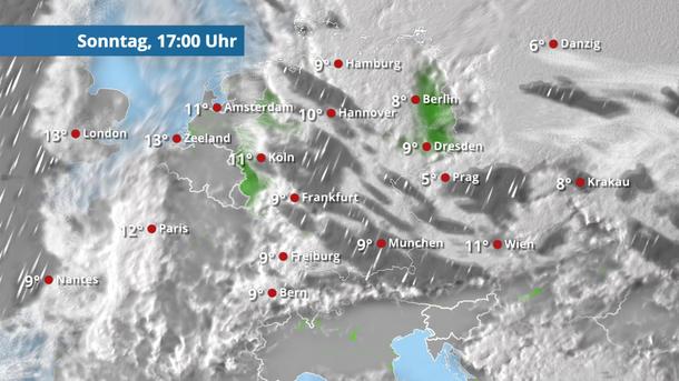 Bewölkter und nasser Sonntag
