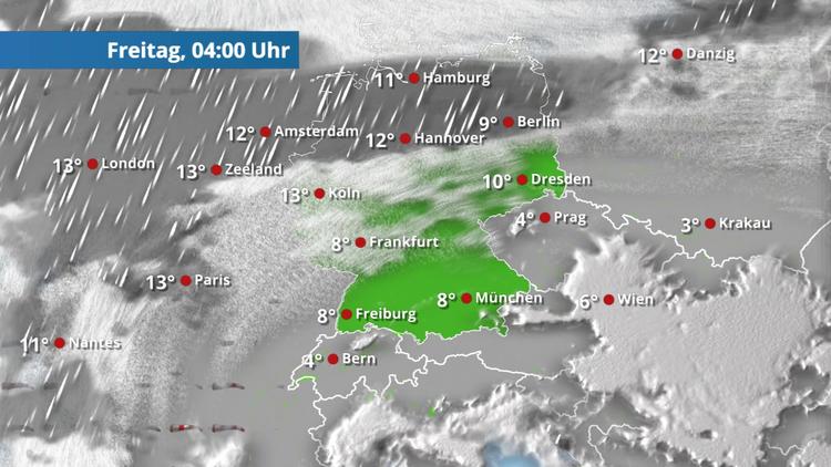 Aus den Wolken im Norden wird langsam Regen