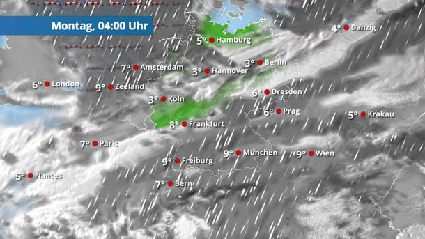 Viele Wolken und Schauer