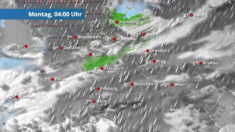 Viele Wolken und Schauer