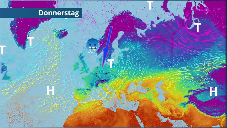 Kalte Luft kommt weit in den Süden Europas voran