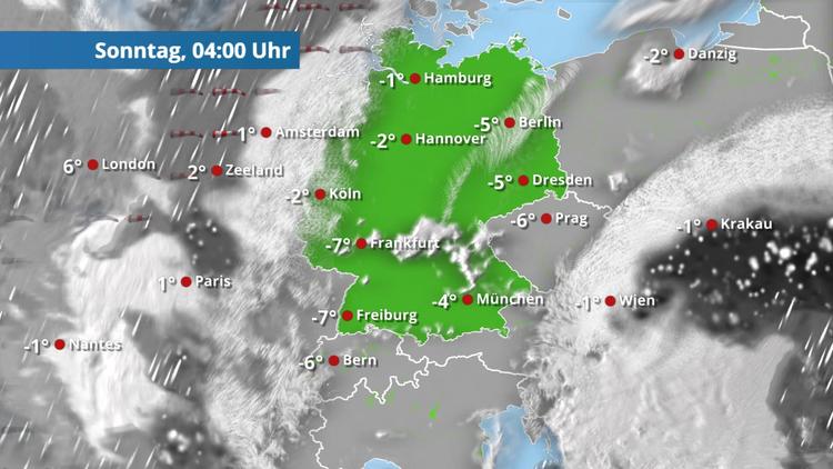 Nach kalter Nacht kommen Schnee und Glätte