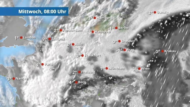 Winternachschlag: Über 20 cm Schnee Richtung Alpen