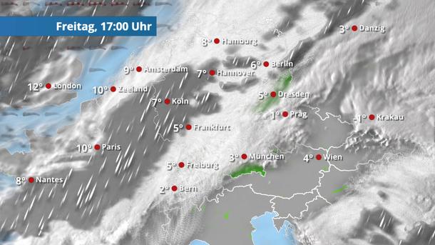 Ein Regengebiet zieht über das Land