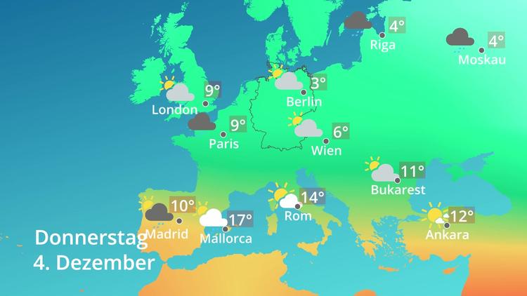 Europa: Wie wird das Wetter?