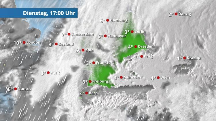 Regen bleibt im Westen hängen