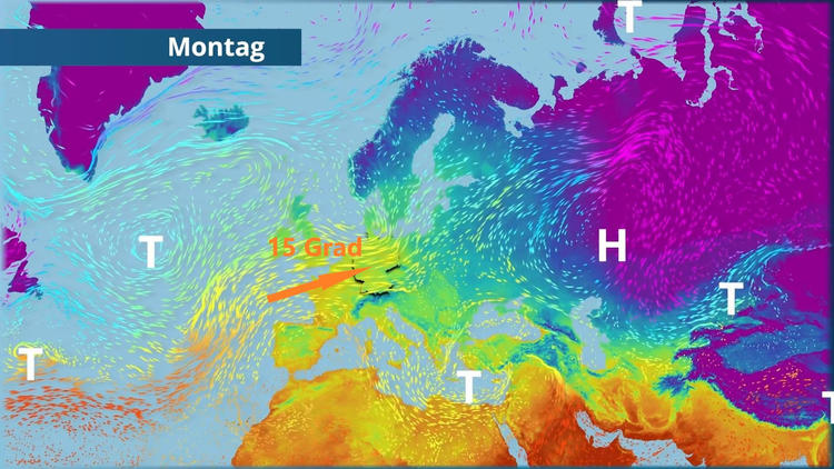 Mit atlantischen Tiefs wird es warm und wärmer