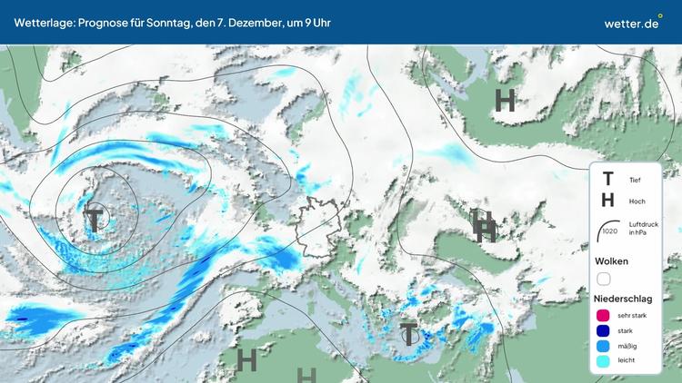 Die Wetterlage der kommenden 5 Tage
