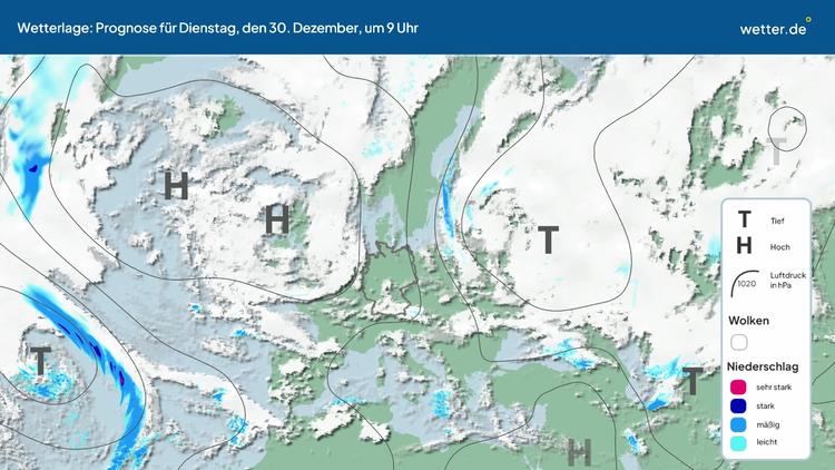 Die Wetterlage der kommenden 5 Tage